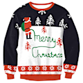 Miniatyrbilde 3 av 9: Julegenser for kvinner, langermet genser, juledesign Rund hals Juletrær Round Neck Christmas Tree M