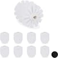 Erstatningsbørstehoder for toalettbørste, 9-pakning, WC-børster, 12 mm gjenge, D: 7 cm, Hvit