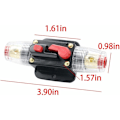 Pikkukuva 3 / 5: Auton sulakekatkaisija, Automaattinen katkaisija auton suojaukseen 12V - 24V DC, Manuaalinen nollauskytkin auton audio sulake, Inline sulakerasia (100A)