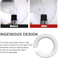 Miniatyrbillede 4 af 4: Lampskærm Adapter Ring E27 til E14 Lampskærm Adapter Reducer Bakke E27 Skrue Lampskærm Konverteringsring-6stk