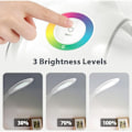 Miniatyrbilde 3 av 5: Skrivebordslampe for barn med RGB fargenattlys, dimbar LED-nattbordslampe, berøringskontroll LED-lampe med farget lys og 3 lysstyrkenivåer, hvit