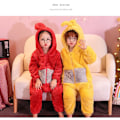 Miniatyrbild 4 av 9: Teletubbies barnpyjamas vinter korallfleece plus plysch MJ51 förtjockad söt tecknad jumpsuit Red wavelet 140cm