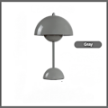 Miniatyrbilde 1 av 5: Nordisk dansk blomsterknopp bordlampe, bryllupsrom, soverom, skrivebordsdekorasjon, lampe, nattbordslampe (oppladbar) Grå