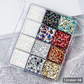 Miniatyrbilde 2 av 4: Grenseoverskridende bestselgende paljettgel-flashpulver havfrue limfri lapp barnas forestilling nattklubb scene sminke makeup 12 color box set-08