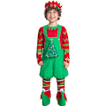 Miniatyrbilde 3 av 7: Fe-kostyme for barn, jenter og gutter, julefe-kostyme, julefe-onesie til julekarnevalfest (104-140) 3-10 år Pojkar 4-6 Jahre
