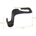 Miniatyrbillede 2 af 7: Bilkroge, 6 stk. Bilopbevaringskroge Bagsæde Nakkestøtte Hanger, Universal Bil Håndtaskekroge, Multifunktionelle Heavy Duty Bil Bagsæde Opbevaringskroge Black
