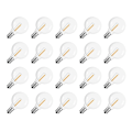 Pikkukuva 1 / 5: 20 kpl G40 LED-korvaavat lamput E12-ruuvikanta Särkymätön LED-maapallolamput aurinkokennoketjulle