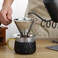 Miniatyrbillede 3 af 5: Kaffefilter i rustfrit stål, Pour Over, genanvendeligt, papirfrit, kaffekonfilter til hjemmet, sølv Silver