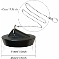 Miniatyrbillede 2 af 5: Pieces Gummi Vaskeprop med Kuglekæde, Universal Vaskeprop i Rustfrit Stål med Krog til Køkkenvask eller Badekar