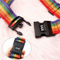 Miniatyrbild 5 av 7: Resväska rem, 4-delad bagagebälte, Resväska bälte bagagebälte set, Kors bagage rem, Justerbar resväska rem, Spänne rem, Resväska rem rainbow my Password-4