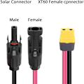 Miniatyrbillede 2 af 5: 12AWG Solpanelkabel til XT60 Hun til Bærbar Power Station, Bærbar Power Station, Lipo Batteri 60cm