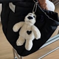 Miniatyrbillede 1 af 5: IC Ny Plys Sort Kærlighedshvalp Nøglering Legetøj Udstoppede dyr hvalp