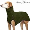 Miniatyrbilde 3 av 5: Vinterhundegenser med høy krage Greyhound Whippet-klær Lurcher-frakk Grønn Green XXL