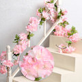 Miniatyrbillede 3 af 4: IC Kunstige kirsebærblomsterranker, 2 stk. hængende planter siden Mørk Pink