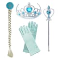 Prinsessa Elsa - set med fläta, tiara, trollstav och ett par handskar