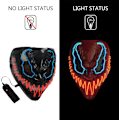 Pikkukuva 5 / 7: Halloween LED-naamio, LED-luurankonaamio, LED-puhdistusnaamiot, kauhunaamio, halloween-naamio, karnevaaliin, halloweeniin, cosplayhin ja juhliin Xc