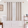 Miniatyrbilde 1 av 5: Termisk Isolert Formørkende Gardin 140x160 cm Kort Beige Interiør Små Vindusgardiner for Stue Soverom Sett med 2 med Maljer, av DEBUNS