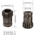 Miniatyrbillede 2 af 5: 3D Printer Ekstruder Gear, Hærdet Stål, Nano RNC Belægning, Høj Hårdhed, Dobbelt Drev, Gearhjul Aksel Lejesæt, fra DEBUNS