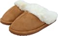 Fluffiga öppna tofflor för dam och herr med plyschfoder och halkfri sula – Brun – Storlek 38/39