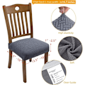 Miniatyrbilde 3 av 5: 6 stk. Jacquard-pregede stretch-stoltrekk, avtakbare og vaskbare, for spisestue, kjøkken, kontor, hotell