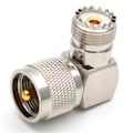 Miniatyrbillede 3 af 5: IC 1 stk. UHF SO239 hunstik til UHF PL259 hanstik ret vinkel R