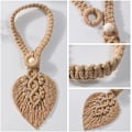 Miniatyrbilde 4 av 5: Sett med 2 Boho Gardinholdere, Blad Bomulls Makrame Gardin Klips