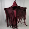 Pikkukuva 5 / 9: Halloween-viitta aikuisten ja lasten zombipukuun, kalloviitta rekvisiitta kauhuhaamu tie MJ51 One Size Brown