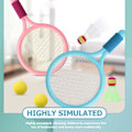 Pikkukuva 5 / 6: Lasten tennismailasetti, lasten sulkapallosetti, kevyt sulkapallosetti, lasten tennismailat, lapsille sisä- ja ulkoilulajeihin Blue + pink-3 + 3