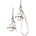 Miniatyrbild 1 av 5: IC 2 st par telefonsnodd handledsrem anti-förlorad berlock Panda tecknad nyckelring Kawaii akrylpärlor lanyard för pojkar flickor rosa
