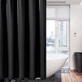 Miniatyrbild 2 av 5: Våfflat duschdraperi, med duschdraperiringar tyg badkarsdraperi set Svart Black 1.2*2m