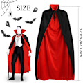 Miniatyrbillede 2 af 7: Halloween kappe, kappe cosplay kappe rekvisitter til halloween maske Stand collar 140