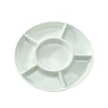 2-pack 6-facks snackserveringsbricka i PP-plast, rund aptitretare/desserttallrik för fester, 28,5 cm