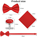 Miniatyrbild 2 av 7: Herr Bow Tie, Klassisk enfärgad slips Bow Tie för män, Satin Tux Bow Tie, Justerbar formell Bow Tie för fest, bröllop 3pcs-Large RED