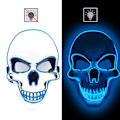Pikkukuva 5 / 7: Halloween LED-naamio, LED-luurankonaamio, LED-puhdistusnaamiot, kauhunaamio, halloween-naamio, karnevaaliin, halloweeniin, cosplayhin ja juhliin Blue
