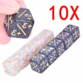 Miniatyrbillede 3 af 5: IC 10x 14mm 6-sided tællende terninger +1/-1 terninger Børnelegetøj til samling sort & hvid