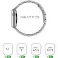 Miniatyrbilde 2 av 5: IC Kompatibel med Apple Watch-reim 42/44/45 mm, reim i rustfritt stål, Apple Watch Series 7/6/5/4/3/2, 38 mm 40 mm 41 mm svart