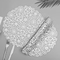 Miniatyrbilde 1 av 8: Rose blomster brikke isolasjonspute lett luksus varm stempling coaster myk dekorativ bordmatte fest tallerkenmatte Placemat 38cm Rose Garden 2pcs