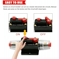 Miniatyrbillede 2 af 5: Bil Sikring Strømafbryder, Auto Strømafbryder Bilbeskyttelse 12V - 24V DC, Manuel Reset Kontakt Bil Audio Sikring, Inline Sikringsblok (100A)