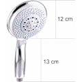 Miniatyrbillede 2 af 5: Højtryksbrusehoved med 5 justerbare kraftige spraytilstande, universelt udskiftningsbrusehoved til badekar, 1/2\" interface, kromfinish