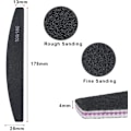 Miniatyrbillede 4 af 7: Neglefile, 100/180 Grit Dobbeltsidet Emery Board, 16 stk Professionelt Neglefil Sæt Buede Fingerneglefile til Neglepleje og Styling (Sort)