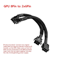 Pikkukuva 2 / 5: 8-pin uros - 2x 6-pin naaras kaapeliadapteri Dual- 6-pin - 8-pin Gpu kaapeli 20cm