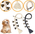 Hunde-dørklokke til pottetræning, justerbar med 6 klokker, sort og beige reb, til små til store hunde