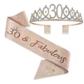 Party Krone Hodebånd Rhinestone Krone Hårtilbehør Første Års Nummer Bursdagskake Ornament Legering Hårbånd 30