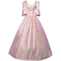 Miniatyrbillede 2 af 5: Kvinders kjole Plus Size middelalderlige bal kjoler kostumer til kvinder victoriansk kjole scene spil D-Pink D-Pink M