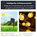 Miniatyrbillede 4 af 5: 50 LED Solcellelamper Solcellelamper Udendørs 7m 8 Tilstande Belysning Solcellelamper med Vandtæt Lyssensor Krystalkugle Varm Hvid Solcellelampe Dekoration
