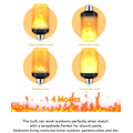 Miniatyrbillede 3 af 6: LED Flammelampe 5W med simuleret flammeeffekt Halloween dekoration lampe (E27 gul flamme)