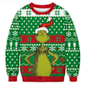 Pikkukuva 1 / 3: Grinch Joulupaita Par Pyöreä Kaula Unisex Pitkähihainen B B L
