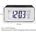Miniatyrbild 2 av 4: IC Digital LED-väckarklocka Datum Temperatur Musik Batteridriven, Svart