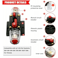 Miniatyrbilde 4 av 5: Bil Sikring Strømbryter, Auto Strømbryter Bilbeskyttelse 12V - 24V DC, Manuell Reset Bryter Bil Stereo Sikring, Inline Sikringsblokk (80A)