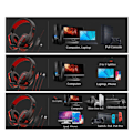 Pikkukuva 5 / 5: IC RGB -peliheadset stereosound surround -äänellä PS4 musta-punainen